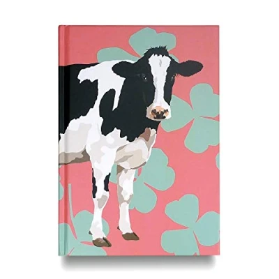 Image of Leslie Gerry Friesian Cow Hardback Notebook Premium 160 Page A5 Lined Ruled Travel Journal