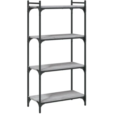 Image of vidaXL Bookcase 4 Tier Grey Sonoma 60x30x120 cm Engineered Wood
