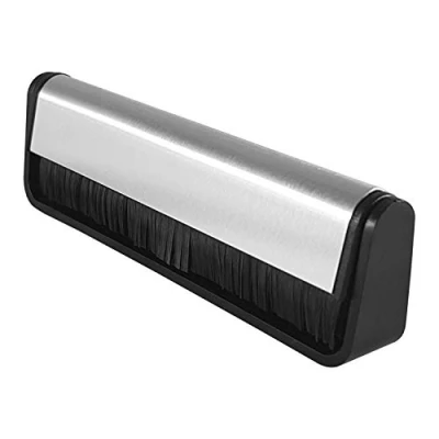 Image of CZ Store Vinyl Record Brush ✮✮LIFETIME GUARANTEED✮✮ Scratchproof Anti Static Carbon Fibre Bristles, Gramophone Disc Groove Cleaner, Foldable Handle Compact Dust, Lint Dry Duster