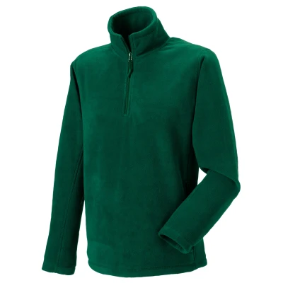 Image of Russell Athletic Mens Quarter Zip Fleece Top (Bottle Green) Size Large