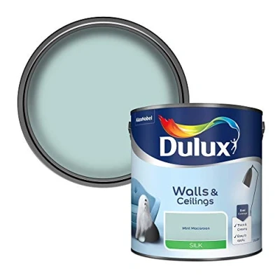 Image of Dulux Silk Emulsion Paint For Walls And Ceilings Mint Macaroon 2.5 Litres
