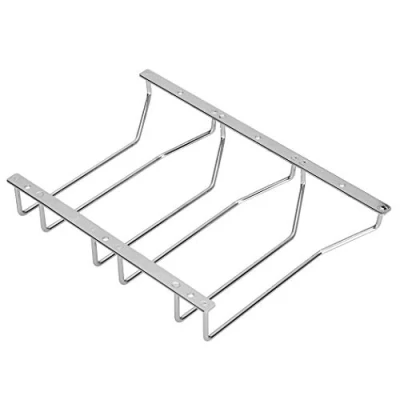 Image of Dianoo Wine Glass Holder Stemware Rack with Screws Chrome Plated 22 cm 3 Rows Silver