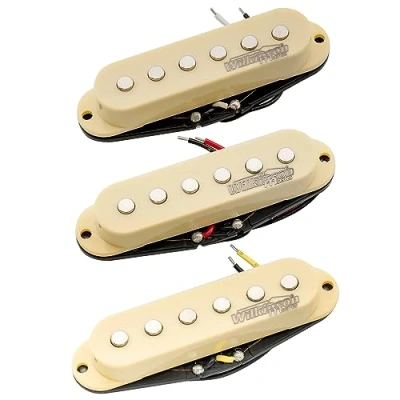 Image of Wilkinson High Output Ceramic Single Coil Pickups Set for Strat Style Electric Guitar, Cream