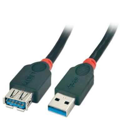 Image of LINDY 3m USB 3.0 Extension Cable Type A Male to Female, Black