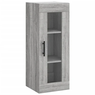 Image of vidaXL Wall Mounted Cabinet in Grey Sonoma Engineered Wood Storage Unit for Living Room, Bedroom, Study With Door and Ample Space