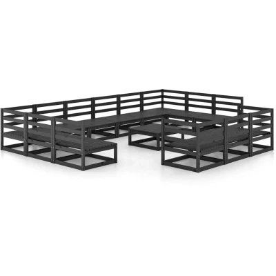 Image of vidaXL 14 Piece Garden Lounge Set Solid Pinewood