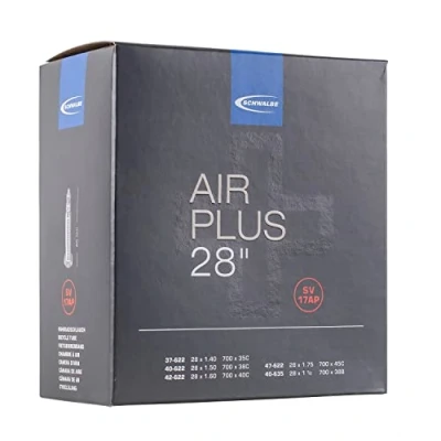 Image of Schwalbe Unisex&#039;s SV17AP AIR Plus Tubes, Black, 37/47 622/635, STUAP05,71 cm