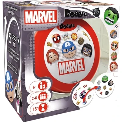 Image of Zygomatic Dobble Marvel Emoji Action Card Game &amp; Reflection Ages 7+ 2 to 8 Players 15 Minutes per Spanish and Portuguese