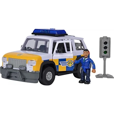 Image of Simba 109251096 Feuerwehrmann Polizeiauto 4x4 mit Malcom Figur Fireman Sam Car, Multicoloured, 0
