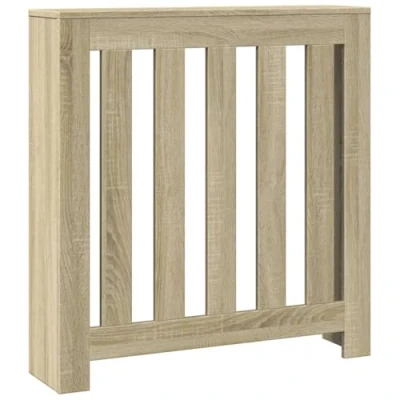 Image of vidaXL Radiator Cover Heater Shelf Sonoma Oak Engineered Wood Modern Slatted Design 78 x 20 82 cm Easy to Maintain with Practical Space