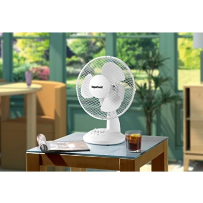 Image of SupaCool 9&quot; Oscillating Desk Fan, 2 Speed Settings
