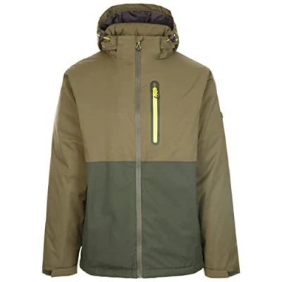 Image of Trespass Mens Waterproof Jacket Padded Adjustable Zip Off Hood Iggley