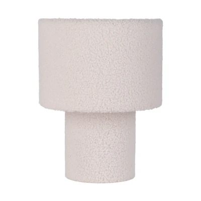 Image of Näve Fluffy table lamp, white, height 31 cm textile E27 cylindrical