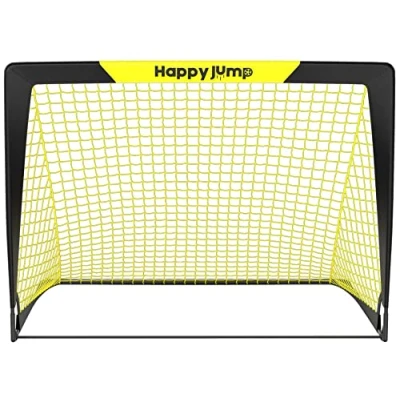 Image of Happy Jump Football Goal Pop up Net Post for Garden Training 1 Pack (3&#039;x2.2&#039;, Black+Yellow)