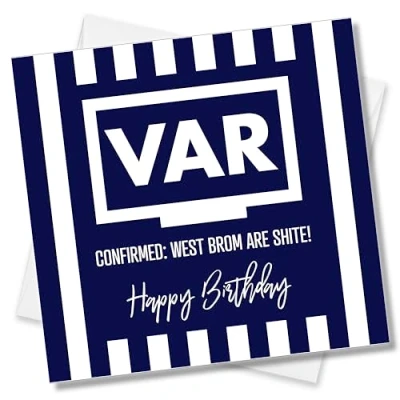 Image of Punkcards West Bromwich Albion Birthday Card Funny Football Greeting From Wolves, Villa or Blues Supporter Baggies Fan