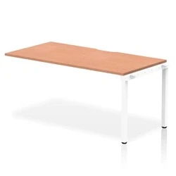 Image of Evolve Single Ext Kit White Frame Bench Desk 1600 Beech BE308
