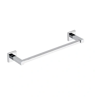 Image of GEDY Colorado Bathroom Towel Holder in Stainless Steel and Cromall, Rail Fixable with Screws or Glue, Weight Supported 7 kg, Chrome, 4.3 x 35.5 7.5 cm