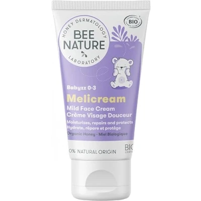 Image of Bee Nature Baby Face Cream Organic Honey Relieves Rashes Eczema Redness Moisturizes and Repairs 100% Natural Suitable for Newborns Toddlers with Dry, Sensitive Prone Skin 50ml