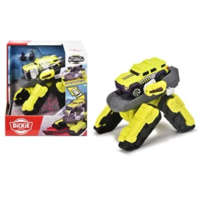 Image of Dickie Rescue Hybrids Spider Tank Neon lime green 4x4 vehicle accurately scaled to 1:64, 12cm, Clear