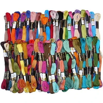Image of 100 ANCHOR Solid Stitch Sewing Skeins Cotton Embroidery Thread Floss shades by