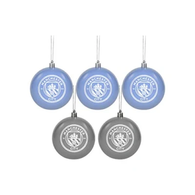 Image of FOCO Officially Licenced Manchester City Football 5 pack Crest Bauble