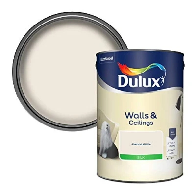 Image of Dulux Silk Emulsion Paint For Walls And Ceilings Almond White 5 Litres