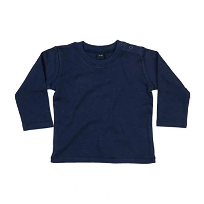 Image of BABYBUGZ Baby Boys/Girls Long Sleeve T Shirt Nautical Navy 3 6 Months