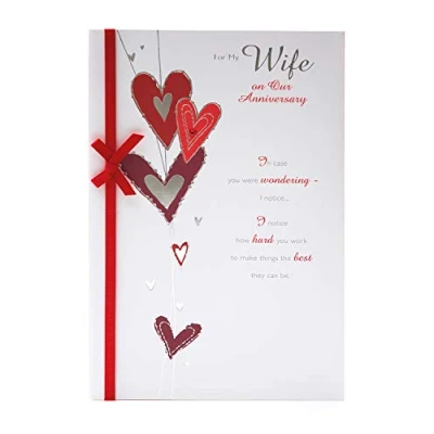 Image of UK Greetings Wife Anniversary Card Wedding Romantic