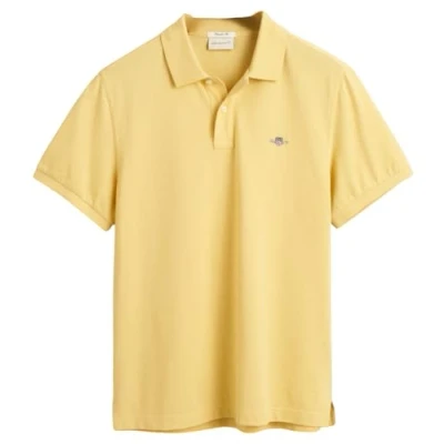 Image of GANT Shield Polo shirt, Men&#039;s, Size: Medium, Dusty yellow