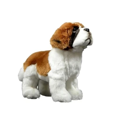 Image of lilizzhoumax Simulation Saint Bernard Dog Plush Toy 26cm/10 Realistic Stuffed Animal Wild Puppy Animals, Cute Soft Home Decoration Toys, Gift for Boys and Kids