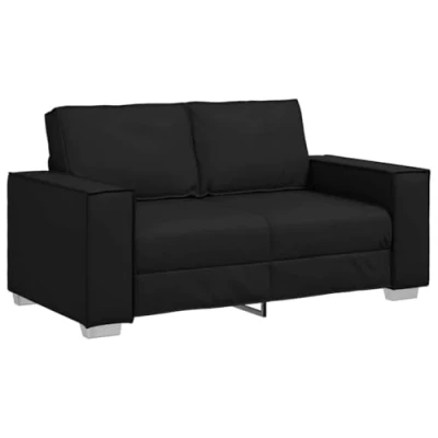 Image of vidaXL Loveseat Sofa Faux Leather Black Office/Living Room 160 cm
