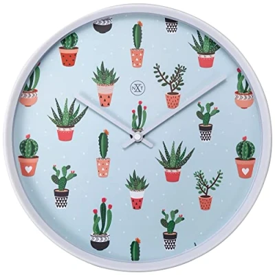Image of NexTime 7348 Modern Design Canvas and Motif Quiet Kid&#039;s Wall Clocks, Multi Colour, 30cm