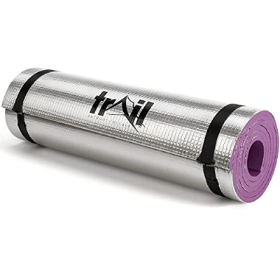 Image of Trail Camping Mat Aluminium Foil Thermal Insulated Roll Pad 7mm Thick Foam (Purple)