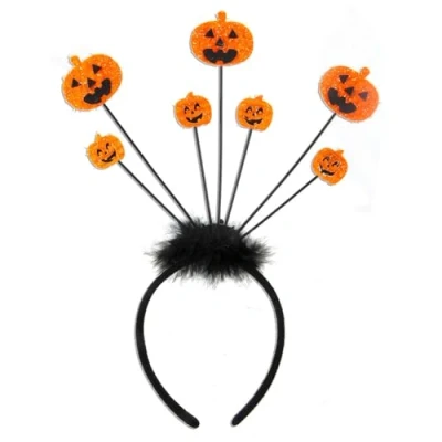 Image of VFM e Store Halloween Headband Bopper Party, Trick or Treat Spooky Parties, Creepy, Fright, Costume, Fancy Dess Accessories and Props Pumpkin
