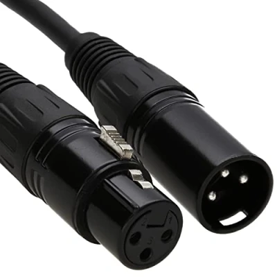 Image of kenable PULSE XLR Microphone Male to Female Audio Cable Black 1.5m [1.5 metres]