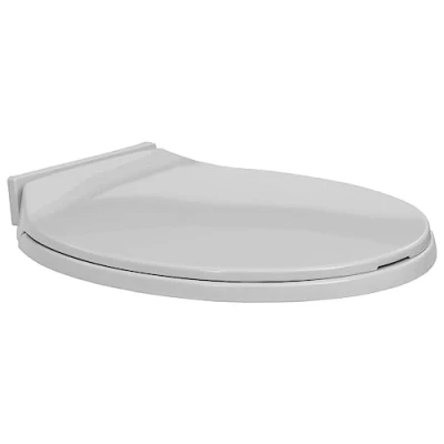 Image of vidaXL Soft Close Toilet Seat Light Grey Oval Polypropylene, Easy Installation, Function, Scratch Resistant, and Adjustable Hinges