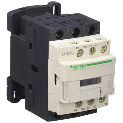 Image of Schneider Electric TeSys D AC Contactor, 110 V AC, 50/60 Hz, 3 Pole, 3NO, 12A, Fixed and DIN Rail Mounting, LC1D12F7