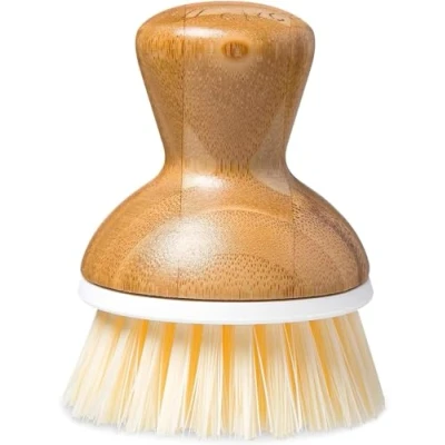 Image of Full Circle Bubble Up Dish Brush Green, Bamboo, Beige, 6.5x5.9x23.4 cm