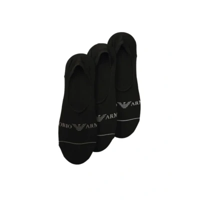 Image of Emporio Armani Footie 3 PACK Trainer socks, Men&#039;s, Size: L/XL, Black