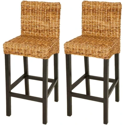 Image of vidaXL Bar Stools 2 pcs Abaca