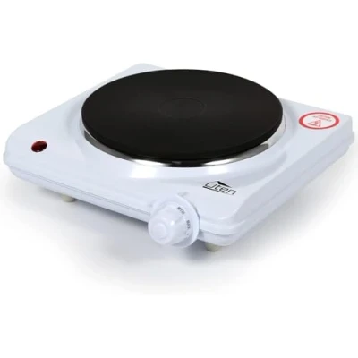 Image of Hot Plates, Stainless Steel Single Hotplate, Uten Electric 5 Power Levels Mobile Continuously Adjustable Thermostats, Overheating Protection, Cast Iron, 1250 1500W White