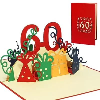 Image of Lin pop up Greeting Cards for 60th Birthday, Birthday Card,