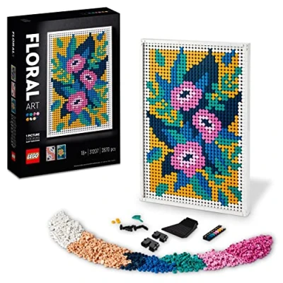 Image of LEGO Art Floral 31207 Building Kit; Makes a Meaningful Gift for Flower Lovers; Stress Relieving Way to Spark Joy with Personalised Hobby Project Adults (2,870 Pieces)