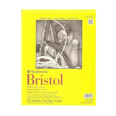 Image of Pro Art Paper Strathmore Bristol Vellum Pad 11 inch x 14 inch, 20 Sheets, White