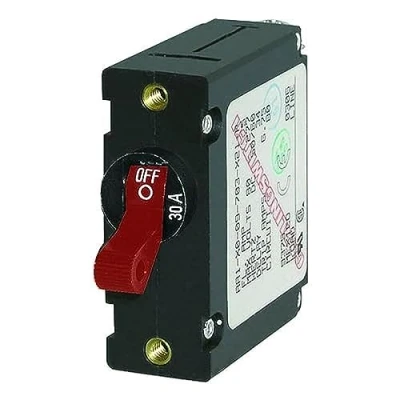 Image of Blue Sea Systems 7220 A Series Black Toggle Circuit Breaker Single Pole 30A