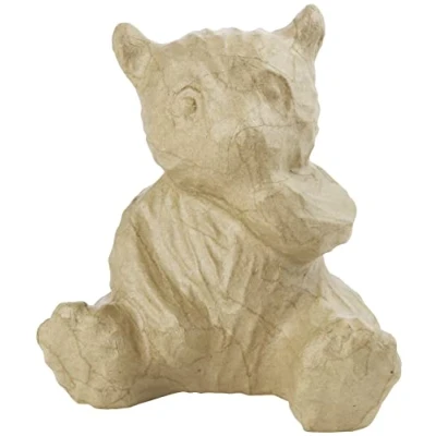 Image of Décopatch Ref SA174O Panda Papier Maché Object to Decorate 13.5 x 10 15cm with Papers &amp; PaperPatch Glue, Glitter, Paints
