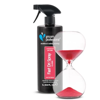 Image of GROOM PROFESSIONAL Fast Dri Classic Dog Spray Pet Finishing for Quick Drying Reduces Time After Baths Unique Formula to Neutralise Hair&#039;s Ability Hold Water, 1 Litre