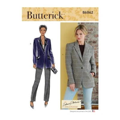 Image of BUTTERICK B6862F5 Misses&#039; Jacket Palmer/Pletsch F5 (16 18 20 22 24)
