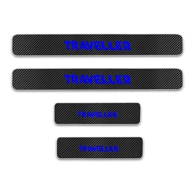 Image of HJHYYHG 4Pcs Car Door Sill Protector, for Peugeot Traveller Carbon Fiber Automobile Threshold Protection Kick Plates Accessories