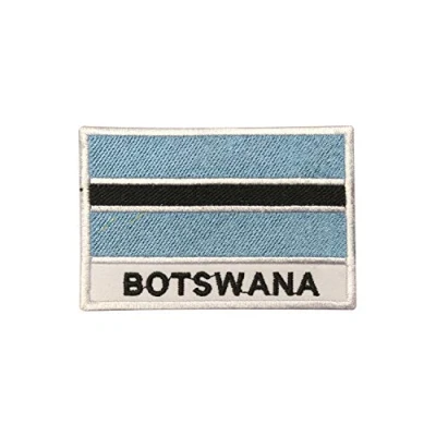 Image of Botswana National Country Flag Patch Iron On Sew Embroidery Badge
